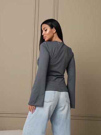 Женский лонгслив мод.2028/2 / Серый