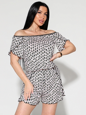 Женский комбинезон с шортами 2190/2 / Кремовый