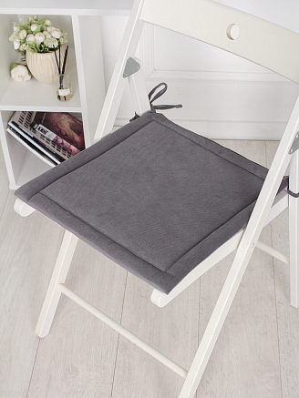 Комплект квадратных подушек на стул с завязками (2 шт.) / Серый