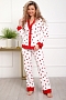 Женская пижама 18062 / белый сердечки