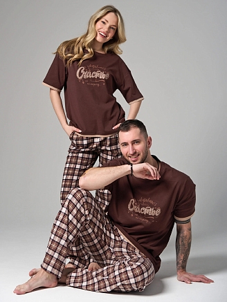 Женская пижама "Счастье" 2402-К / Коричневый