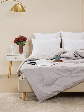 Одеяло "Лебяжий пух" сатин-жаккард / Серебро