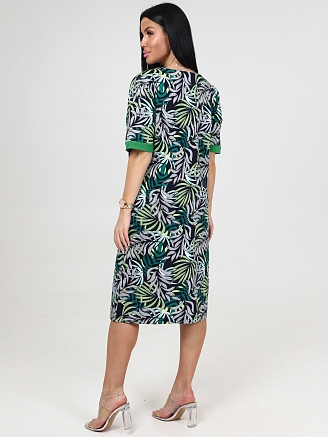 Женское платье РЕТРО ПлК-757 / Тропики зеленые