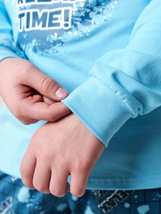 Детская пижама "Патруль" длинный рукав / Голубой