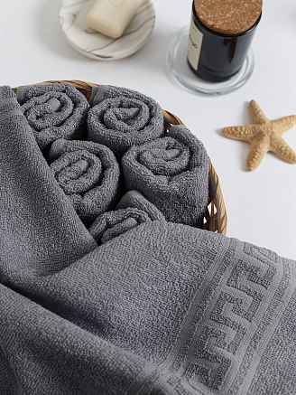 Полотенце махровое г/к Узбекистан 380 гр/м2 / 910-серый