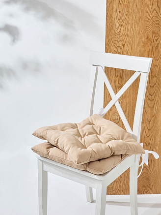 Кухонная подушка на стул (габардин) арт.GB40 / Бежевый