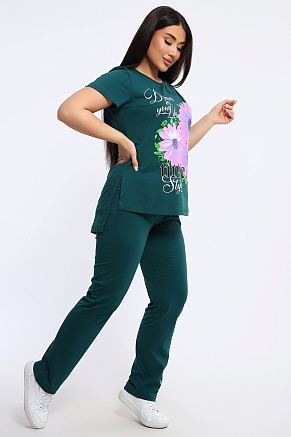 Женский костюм Герберы 646 / Изумрудный