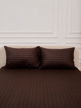 Комплект наволочек микрофибра-страйп / Шоколад