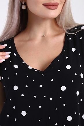 Женский сарафан 725 / Черный горох