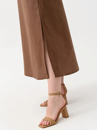 Женский сарафан "Льняное лето" 2095-П/л / Мокко