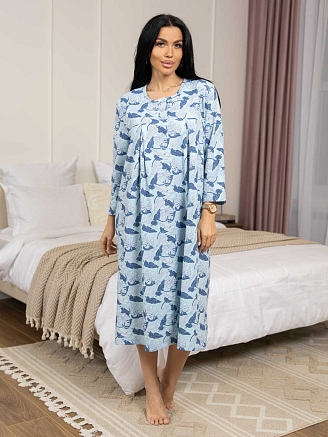 Женская ночная сорочка мод.1782/12 / Голубой