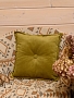 Подушка декоративная на диван с пиковкой / Оливковый