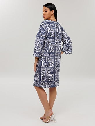 Женская туника Т-222(К) / Синий (узоры)