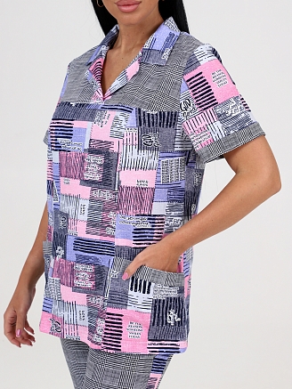 Женский костюм КК-55 / Сиренево-серая клетка