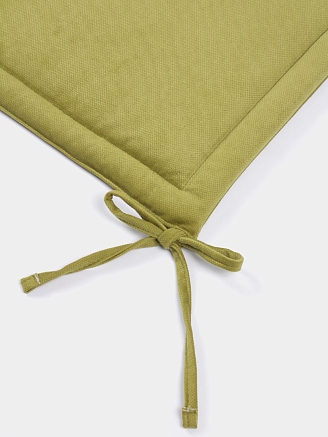 Комплект квадратных подушек на стул с завязками (2 шт.) / Оливковый