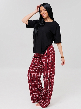 Женский костюм К-88 (К+Л) / Бордовый (клетка)