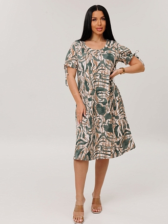 Женское платье Пл-109(К) / Зеленый (узоры)