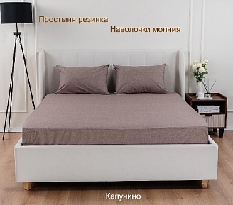 Постельное белье поплин Иваново (без пододеяльника) / Капучино