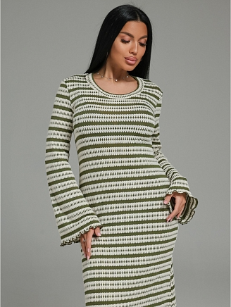 Женское платье Амелия / Бело-зеленый