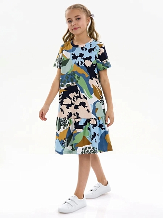 Детское платье "Лето" / Цветы камуфляж