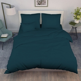 Постельное белье поплин гладкокрашеный / Марокканский синий
