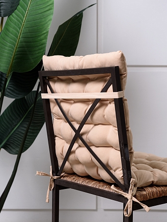 Подушка на стул со спинкой / Бежевый