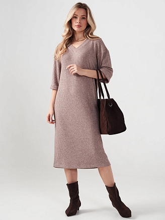 Женское платье "Ангора" 2418-Л / Капучино