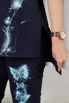 Женский костюм НЕОбыкновенная 697 / Темно-синий, бирюзовый