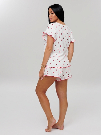 Женская пижама П-110(Л) / Белый (сердечки)