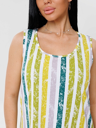 Женский сарафан С-100(К) / Бирюзовый (полосы)