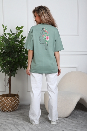 Женская футболка 20526 / оливковый