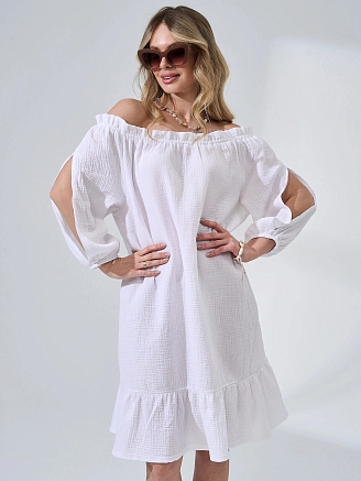 Женское платье "Романтика" 2474-Мус / Белый