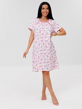 Женская сорочка Сор-67(К) / Розовый (цветы)