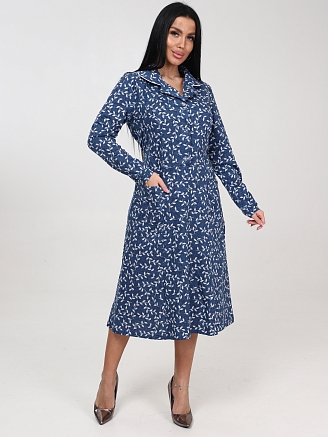 Женское платье ПлК-325 / Белый лист на синем