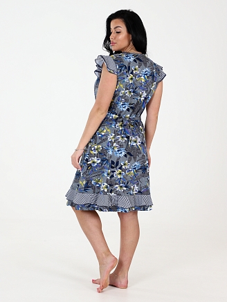 Женский халат Нина ХК-826 / Ирисы на сеточке