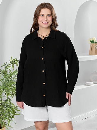 Женская рубашка Вуаль-6 / чёрный