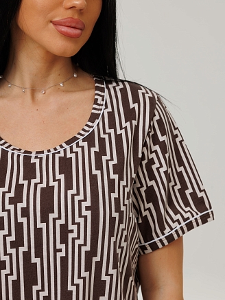 Женский костюм К-230(К+Л) / Коричневый (геометрия)