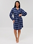 Женский халат Х-186(К) / Синий (клетка)