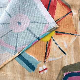 Полотенце банное вафельное полотно / Зонтики 1