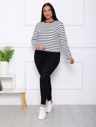 Женский лонгслив М-226 / черная полоса