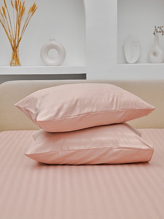 Комплект наволочек микрофибра-страйп / Пудра