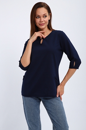 Кофта женская из футера Анфиса / Темно-синий