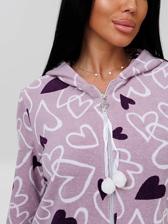 Женский халат Х-77(М) / Розовый (сердечки)