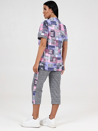 Женский костюм КК-55 / Сиренево-серая клетка