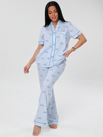 Женская пижама П-106(К) / Голубой (бантики)