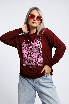 Женская толстовка 80047 / бордовый