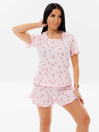 Женская пижама П-97(Каш) / Розовый (клубника)