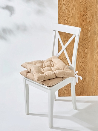 Комплект кухонных подушек на стул 2 шт. (габардин) / Бежевый