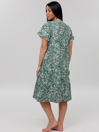 Женский халат Х- 98(К) / Зеленый (мелкие цветочки)