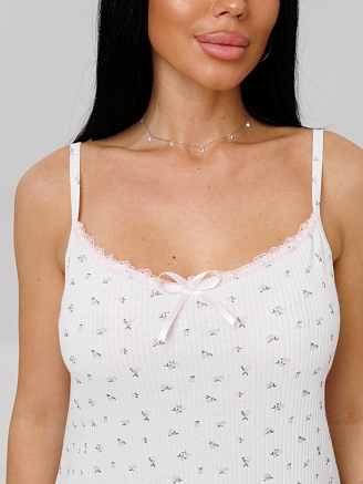 Женская сорочка Сор-96(Каш) / Белый (цветы)